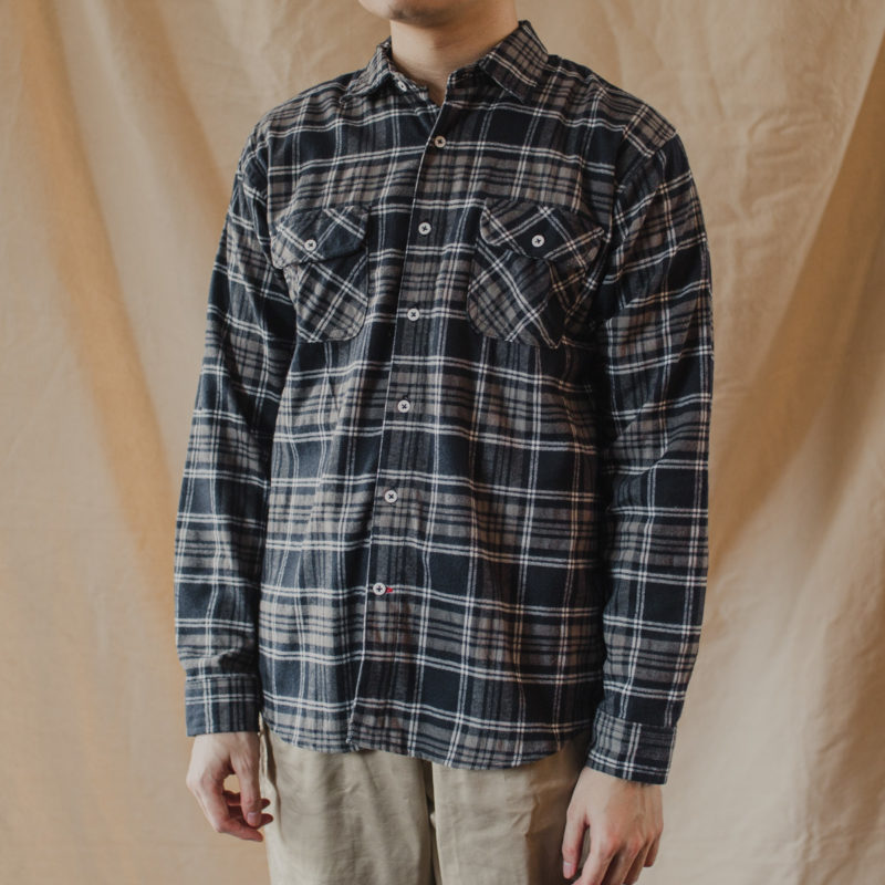 Double Pocket Overshirt – NavyGrey Flannel (1)