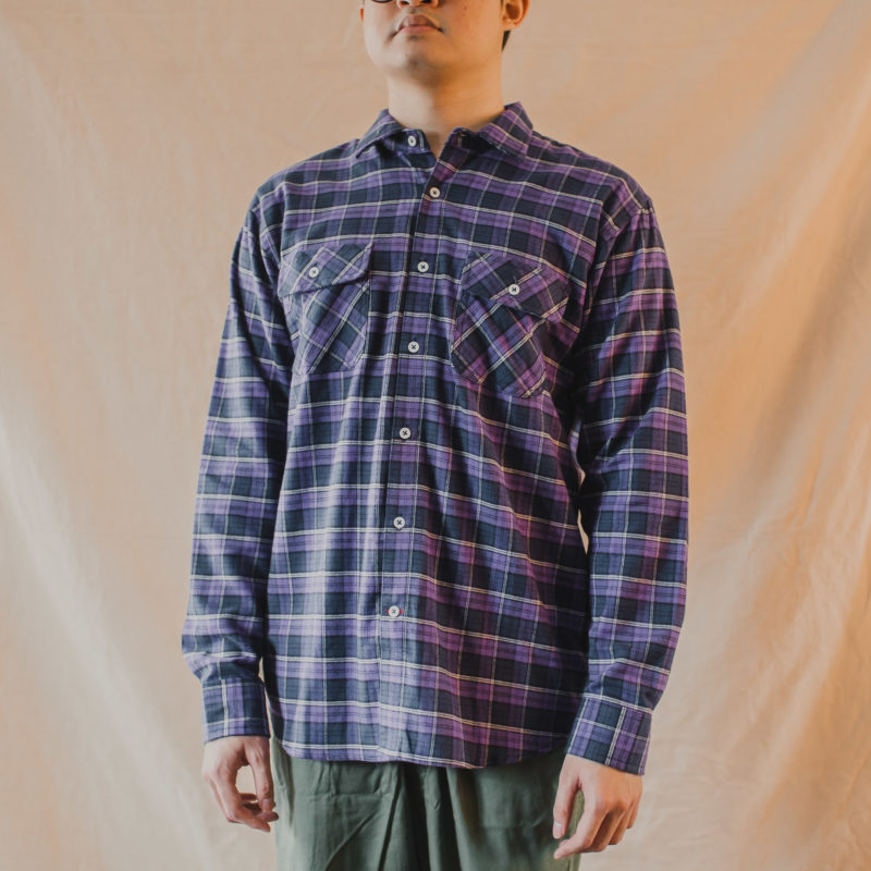 Double Pocket Overshirt – VioletSlate Flannel (4)