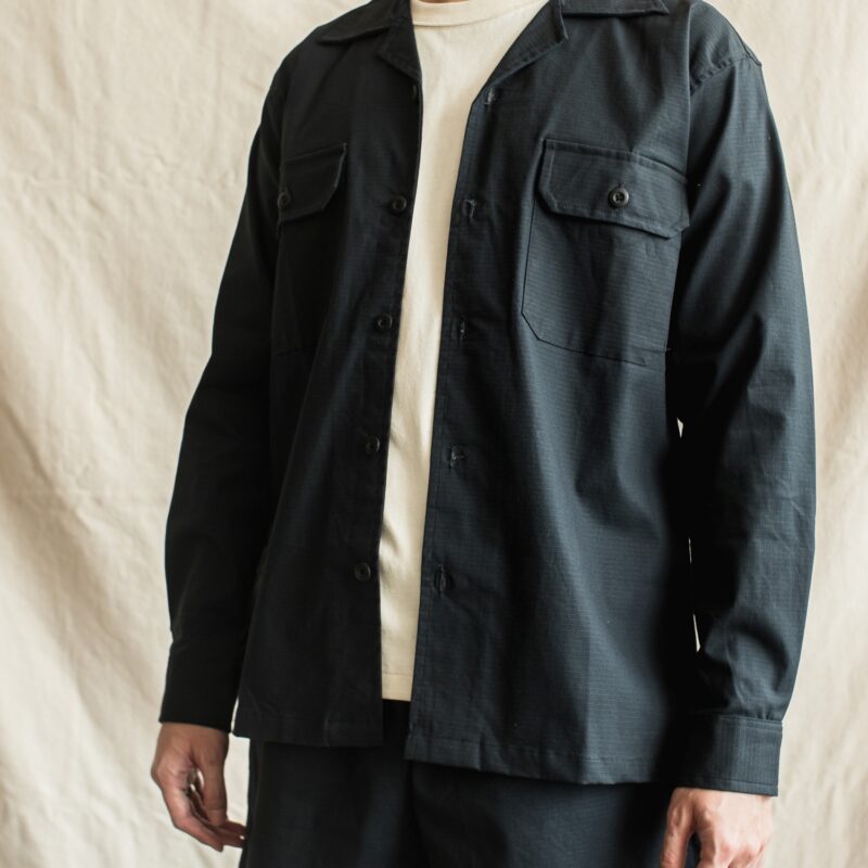 Open Collar LS – Navy Ripstop (2)