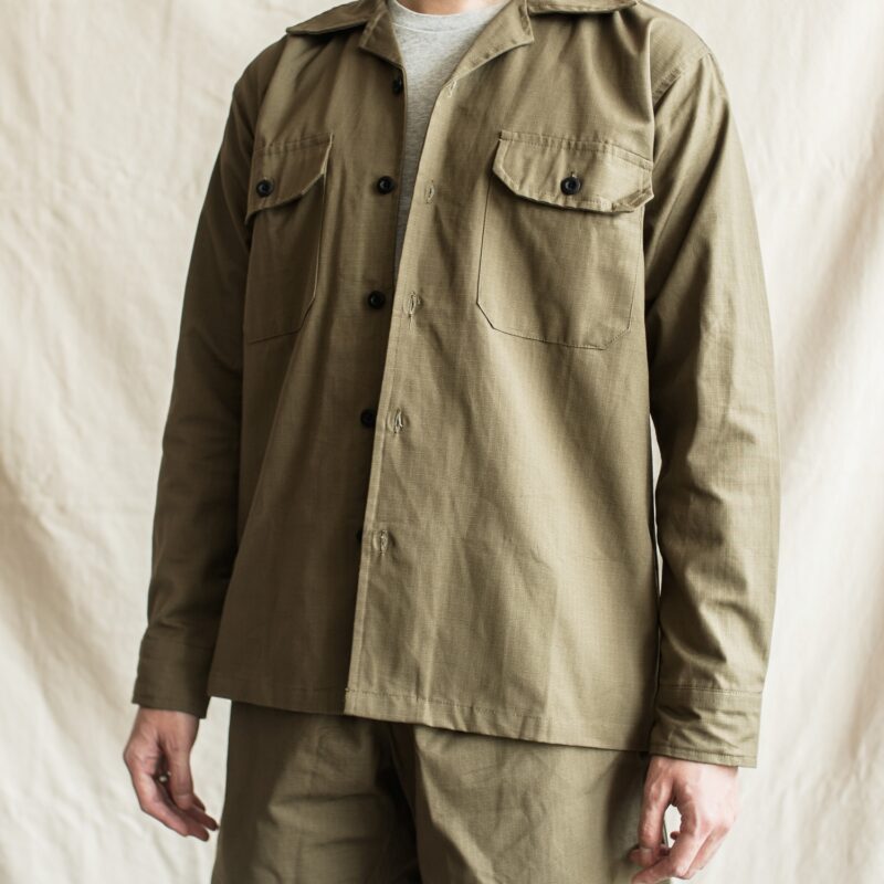 Open Collar LS – Olive Ripstop (2)