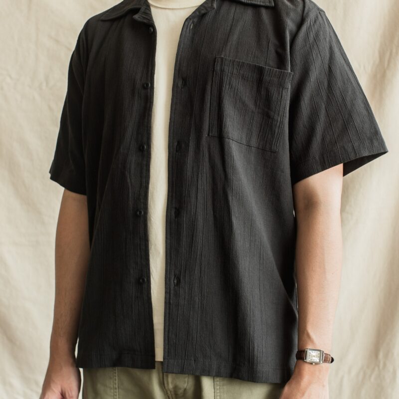 Weekend Shirt OS – Black Crinkle Linen (3)