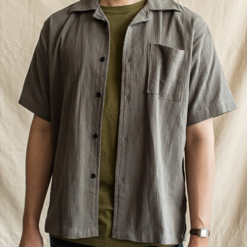 Weekend Shirt OS – Grey Crinkle Linen (3)